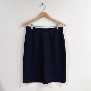 St. John Collection Black Knit Pencil Skirt Size 10 Classic Career Office